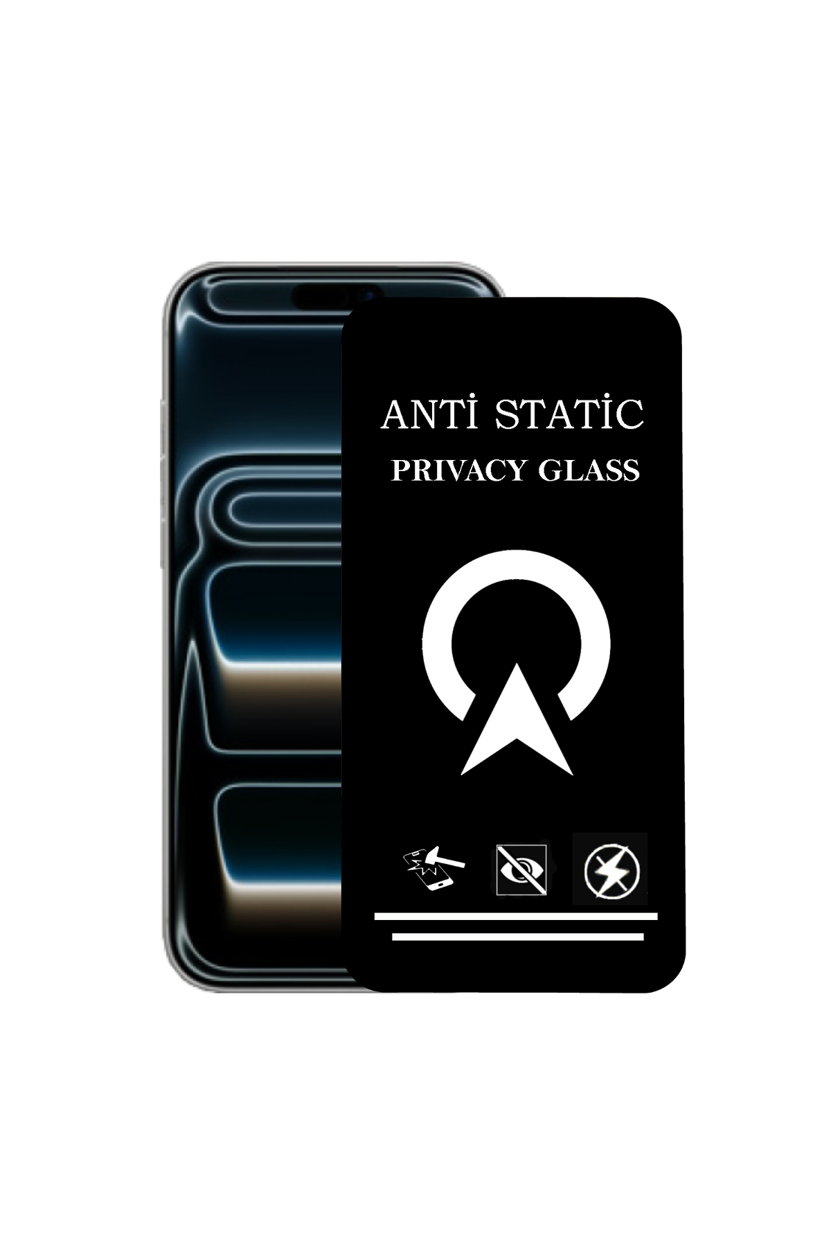 Apple iPhone 17 ProMax ile Uyumlu Tam Kaplayan Anti Statik Görünmez Safir Hayalet Cam