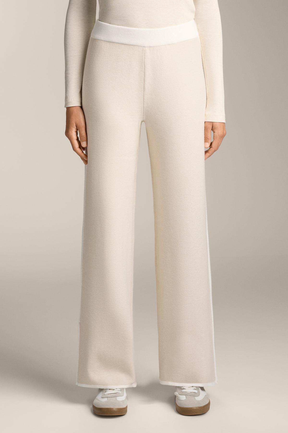 اویشو شلوار بافتنی ساده با دوخت متضاد