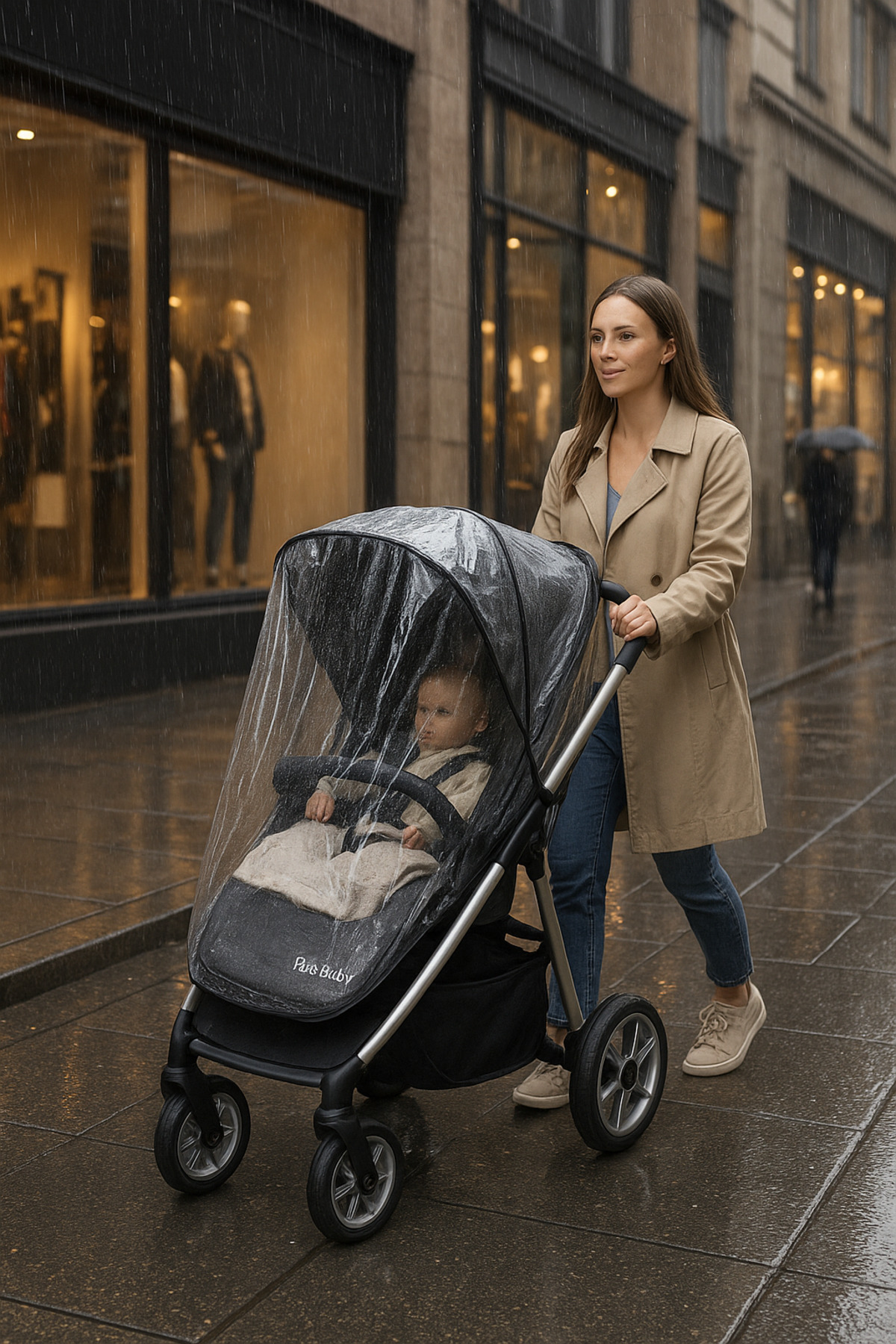 Malzek Lüx Travel Bebek Arabası Yağmurluğu Ekstra Kalite Extra Kalın Kumaş fotoğrafı 2 (önizleme)