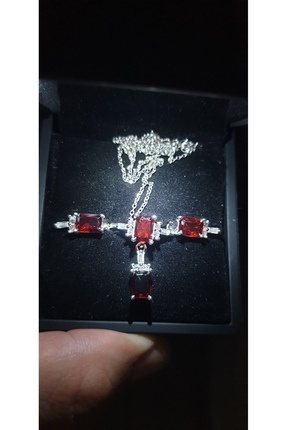 DİNÇER GÜMÜŞ GÜMÜŞ GRANAT TASLİ SET