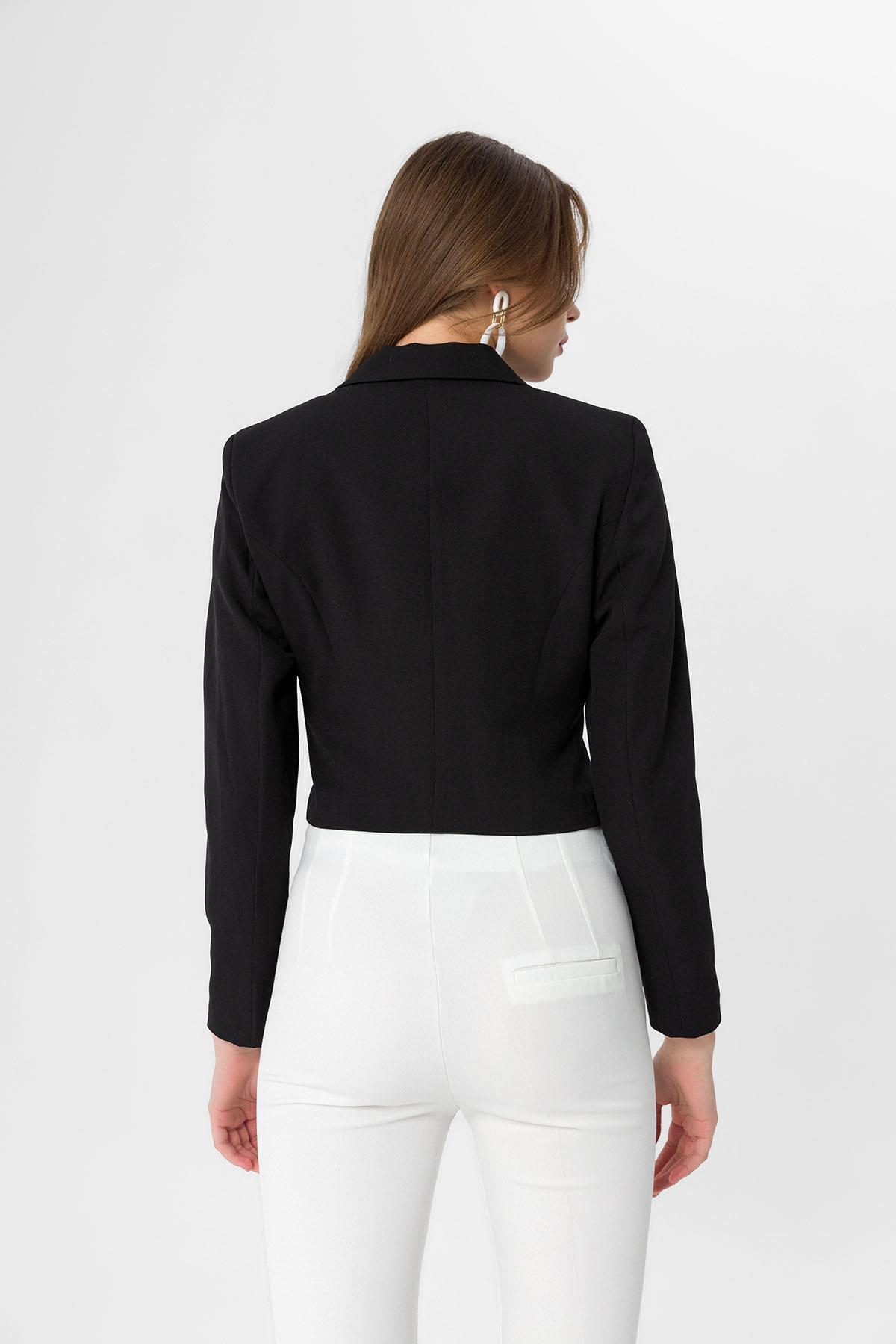 Şimal  Kadın Kısa Düğme Kapamalı Blazer Ceket 250218 - 260314 - Görsel 5