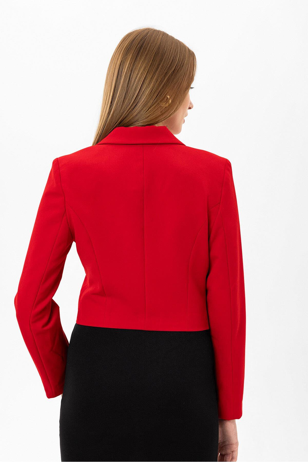 Şimal  Kadın Kısa Düğme Kapamalı Blazer Ceket 250218 - 260314 - Görsel 5