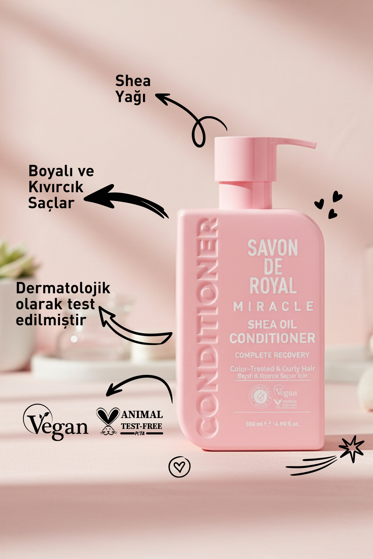 Miracle Saç Kremi 500 ml | Boyalı Ve Kıvırcık Saçlar | Iyileşme Etkili | Shea Yağı — 8681554630213 — تصویر 3 از 3