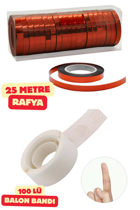 Baloncu Nene Kırmızı Balon Rafyası ve Balon Bandı Balon İpi Doğum Günü Süs ve...