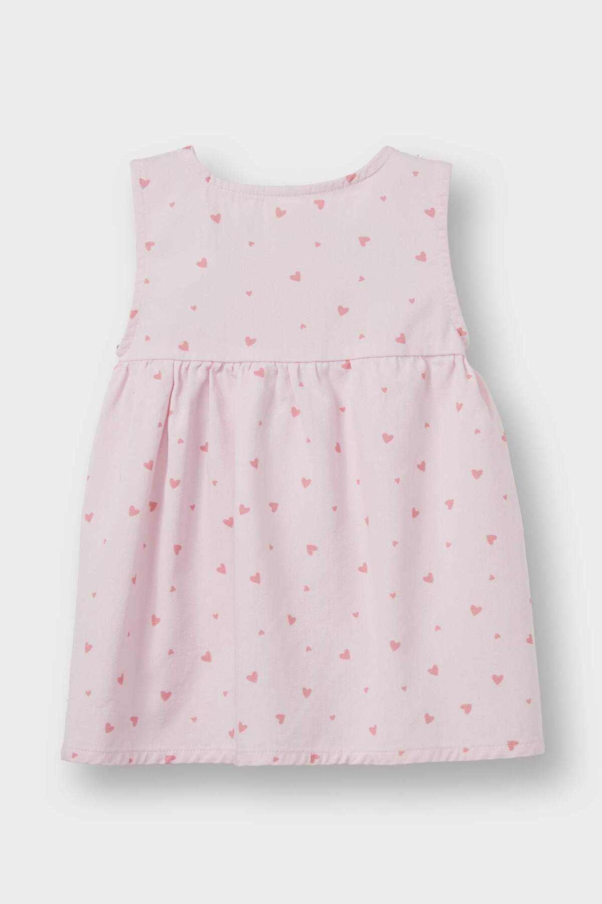 Defacto 2'li Takım Çıtçıtlı Uzun Kollu Body Kalp Desenli Elbise Kız Bebek F4636A525AU fotoğrafı 4 (önizleme)