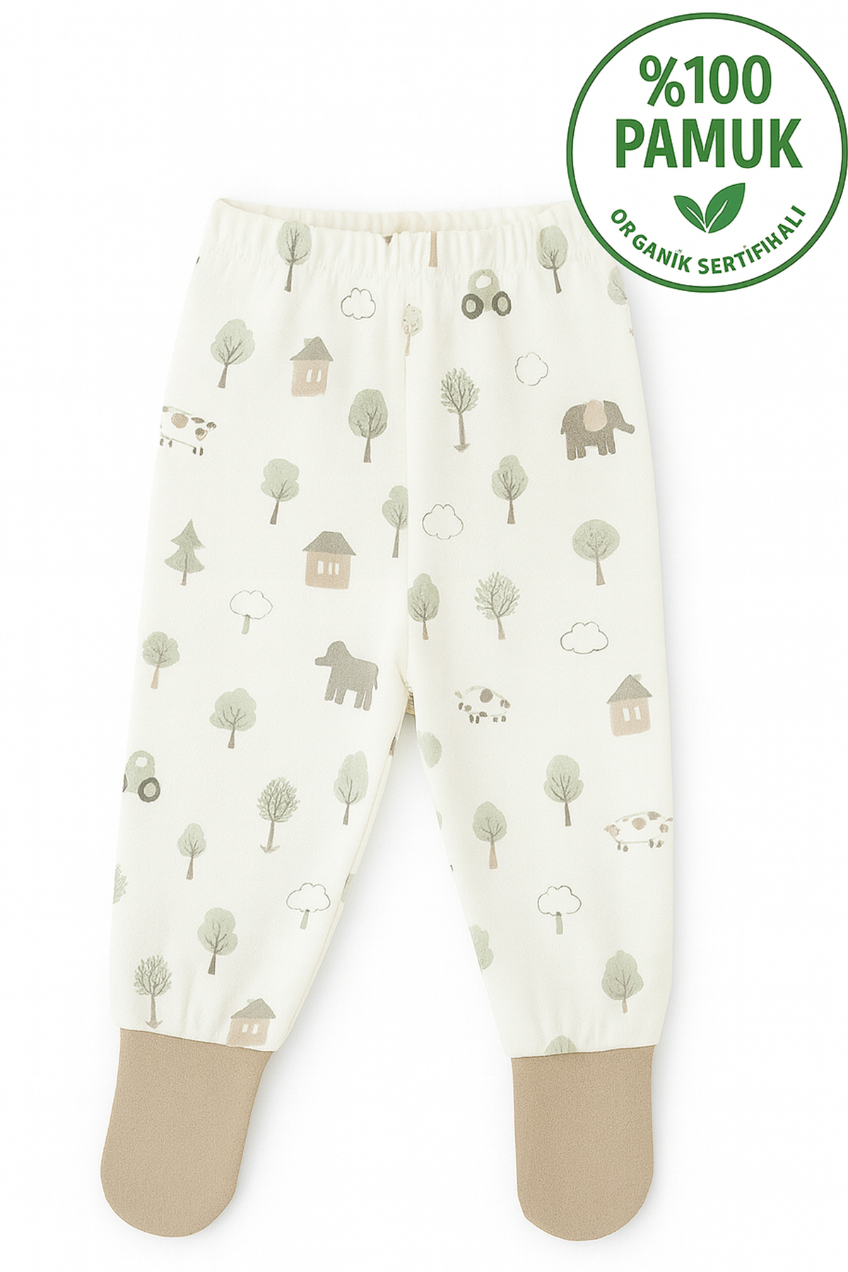 Melekpare Bebek&Çocuk Organik Patikli Pantolon Kendinden Çoraplı Alt Pijama Mevsimlik Pamuk 2'li Set fotoğrafı 2 (önizleme)