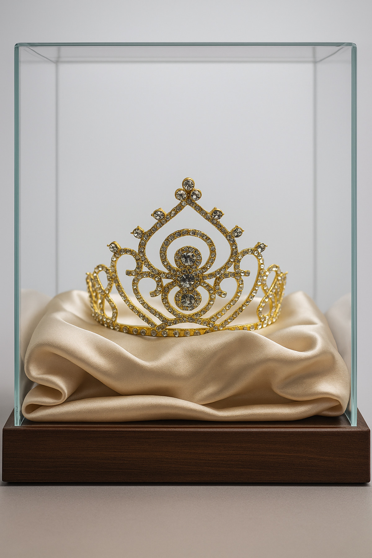 DODOMAR Taç Metal Taşlı Prenses İşlemeli Lüks Gold üstten