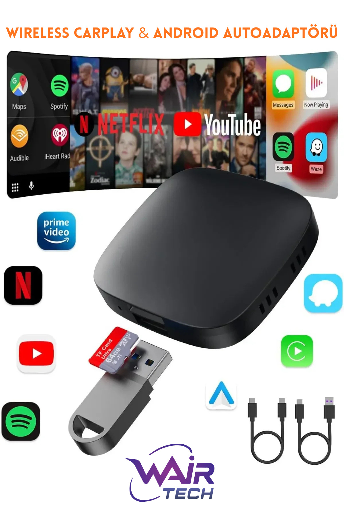 Wair Teknoloji Wireless CarPlay ve Android Auto Dönüştürücü