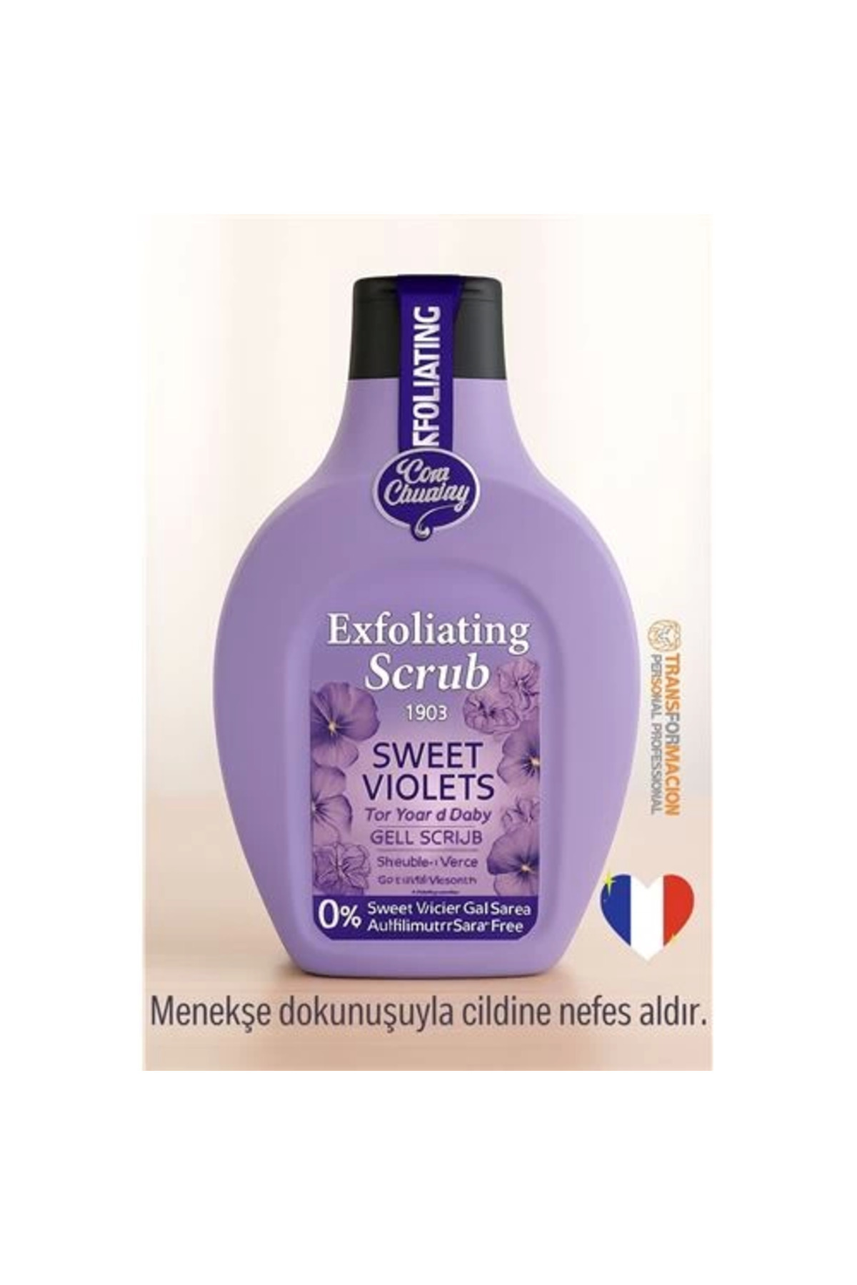 Kuzgun Ticaret BFS Sweet Violets Vücut Peelingi 500 ml - Peeling Jel – 1903 Serisi, 0% Sülfat Vücut Scrubı
