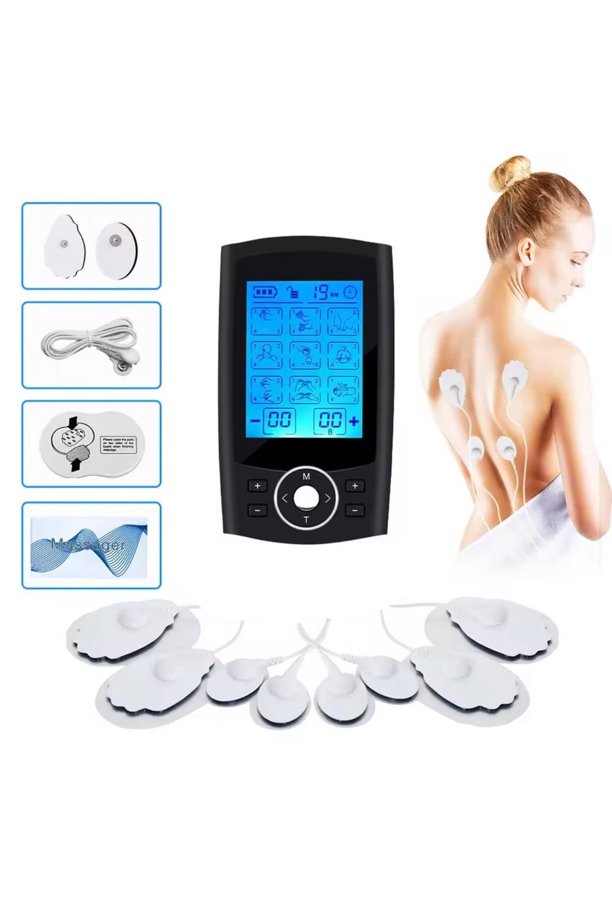 BGA dijital led ekran tens cihazı 36 modlu ems fizyoterapi masaj cihazı