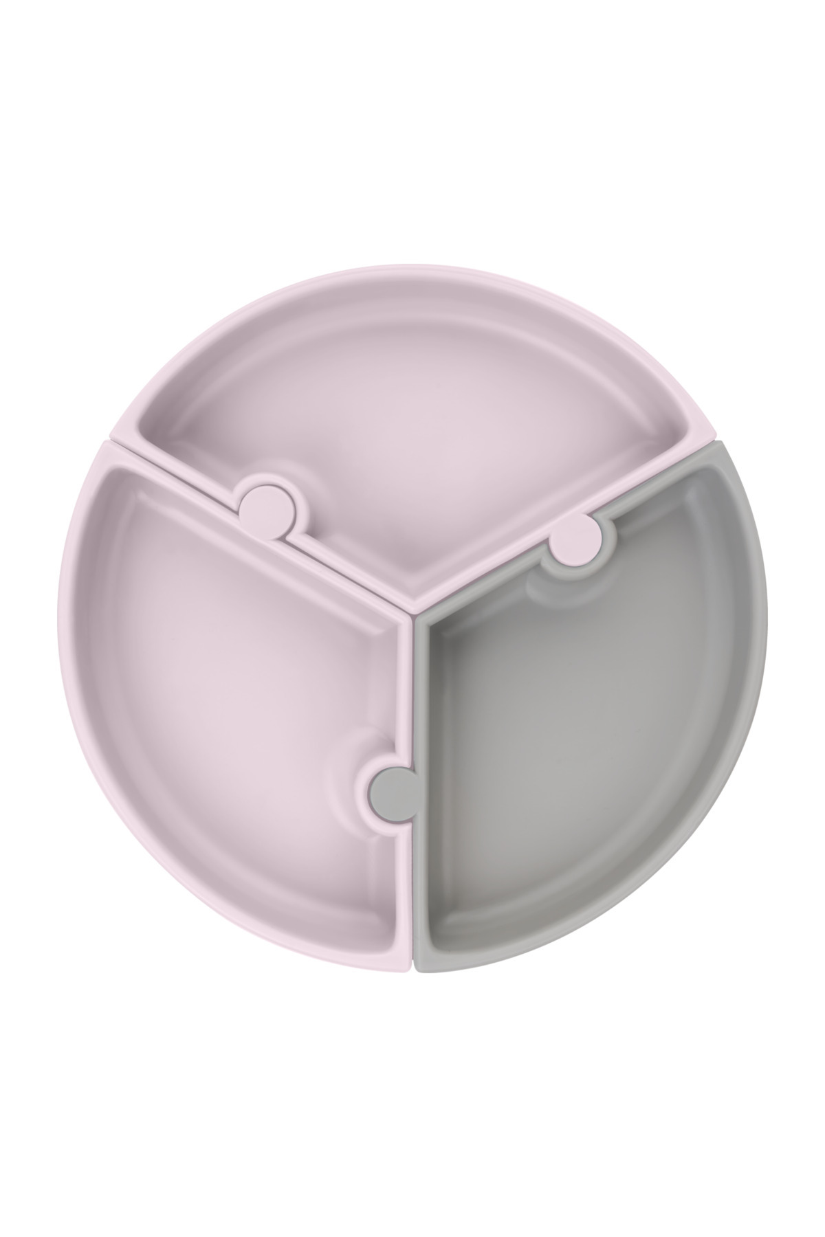 OiOi Vakumlu Mama Tabağı Puzzle - Misty Lilac / Powder Grey