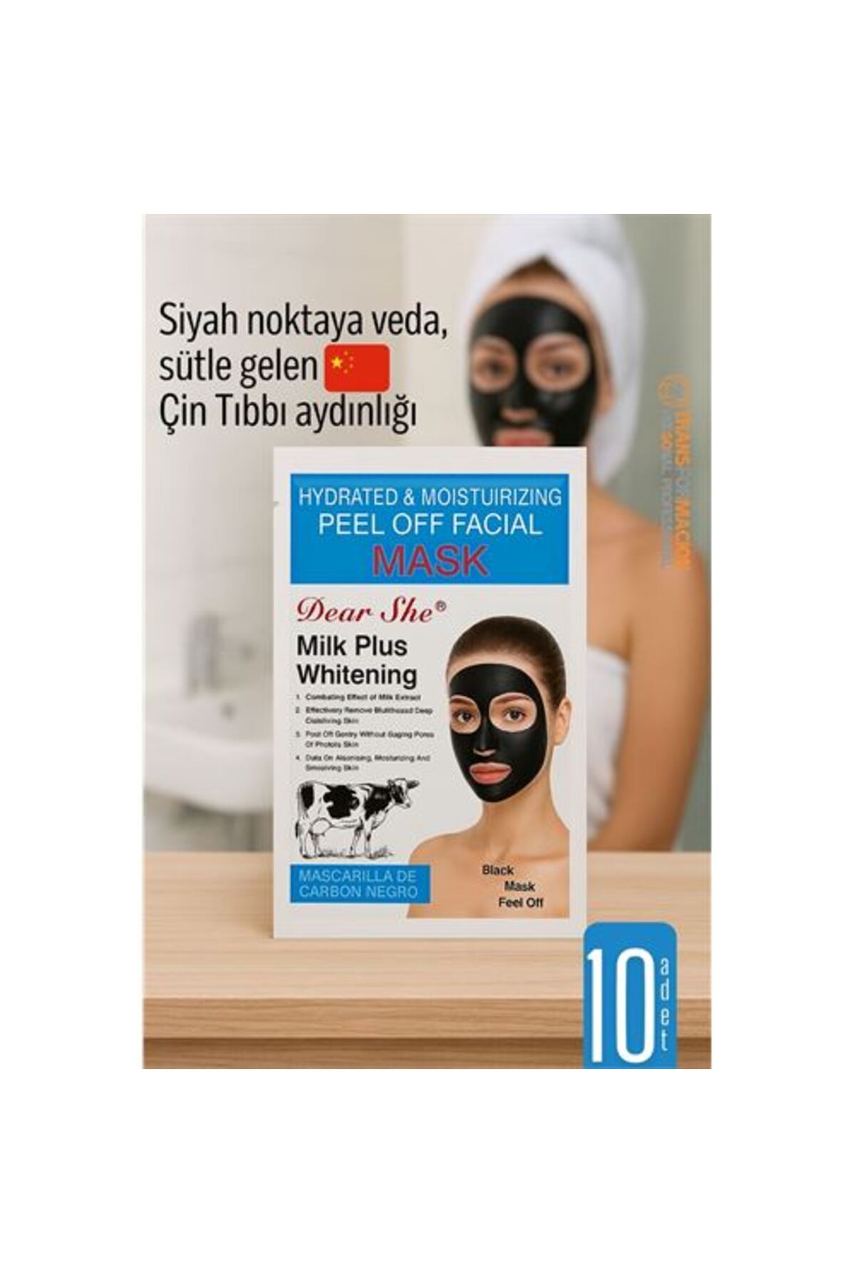 Bosel Milk Plus Siyah Maske – Yüz Maskesi Peel-Off, Beyazlatıcı Etkili
