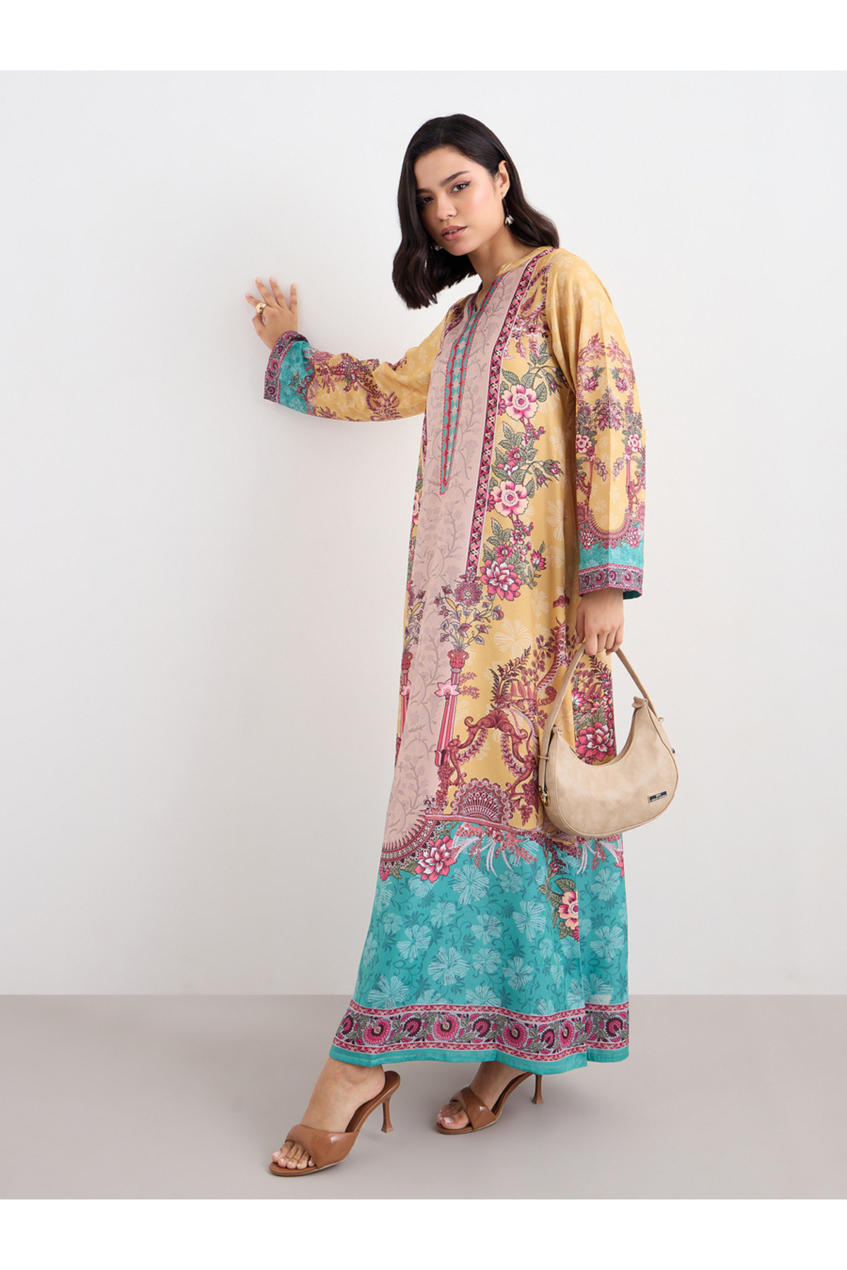 Styli Women Floral Print Maxi Jalabiya