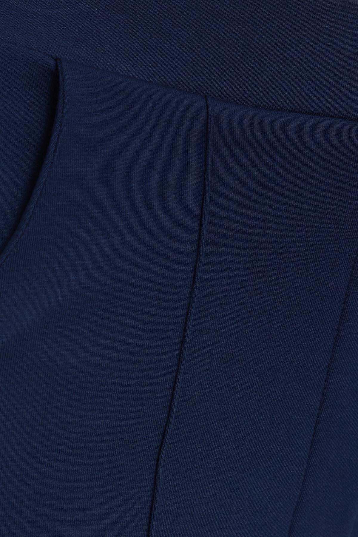 Tudors  Kadın Relax Fit Rahat Kesim Modal Kumaş Yüksel Bel Geniş Paça Lacivert Pantolon - Görsel 7