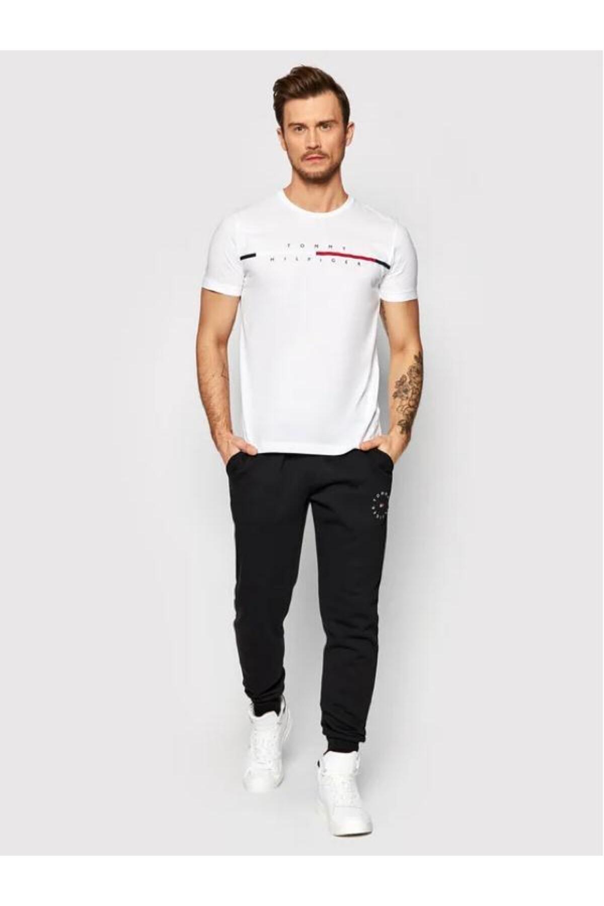 تامی هیلفیگر لوگوی اسپلیت تی شرت MW0MW22128 Czarny Regular Fit