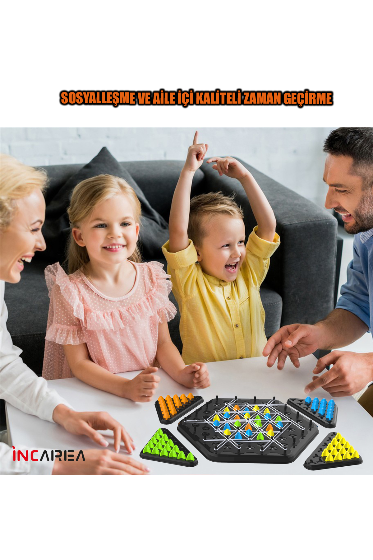 İNCAREA Üçgen Zincir Satranç - Triangle Chain Chess - Ebeveyn Çocuk etkileşimi Eğitici Zeka Kutu Oyunu fotoğrafı 5 (önizleme)
