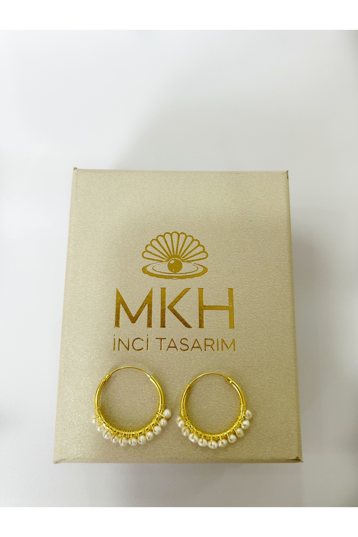 Gümüş Halka İncili Küpe - 3