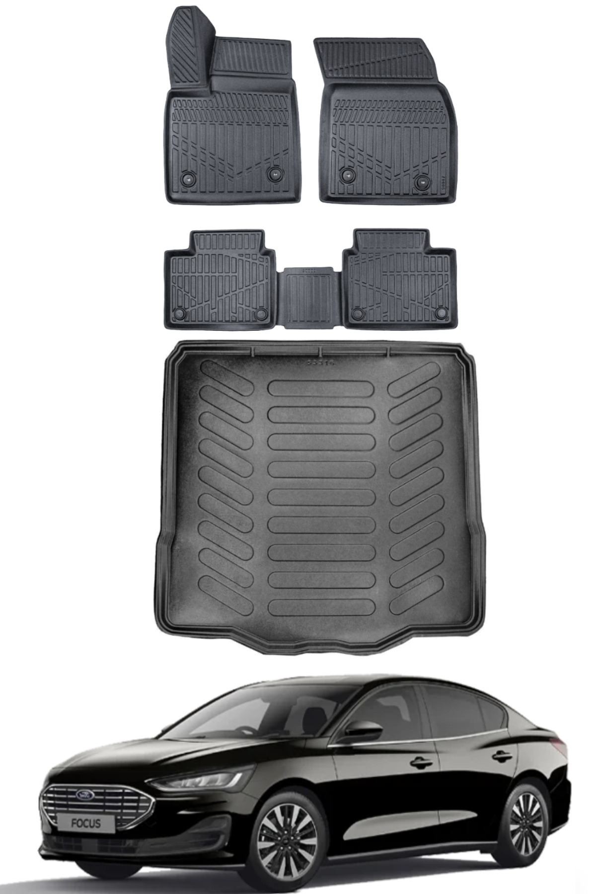 ko kaliteoto Ford Focus 5 Sedan 2019-2020-2021-2022 Model Tamir Kitli Bagaj Havuzu+Paspas Seti