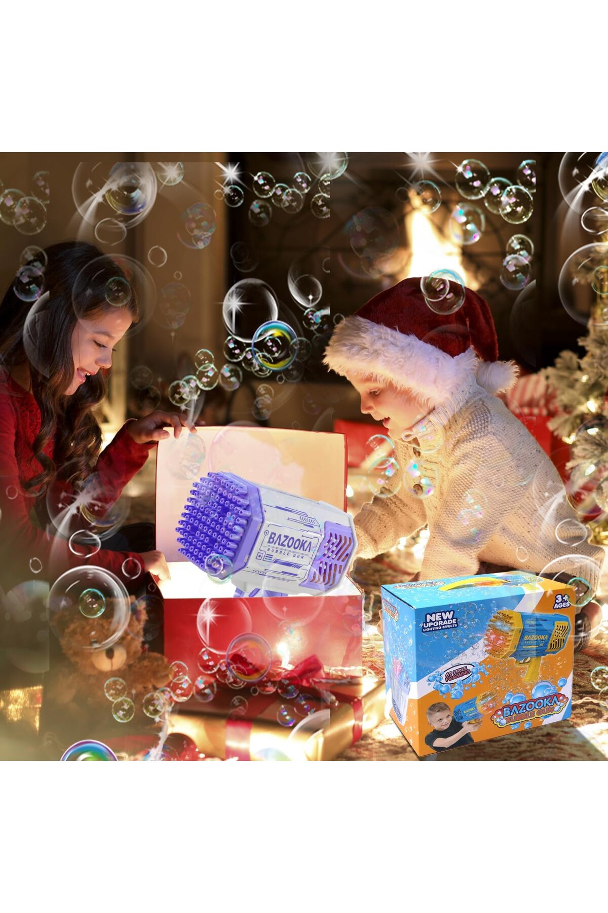 مسدس فقاعات بازوكا للأطفال من تيك توك، هدايا من عمر 3 إلى 12 عامًا