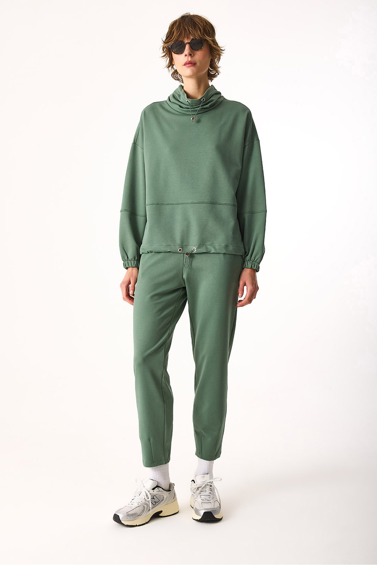 VENA  Norah Yakası Detaylı Regular Fit Sweatshirt-GÖL YEŞİLİ - Görsel 3