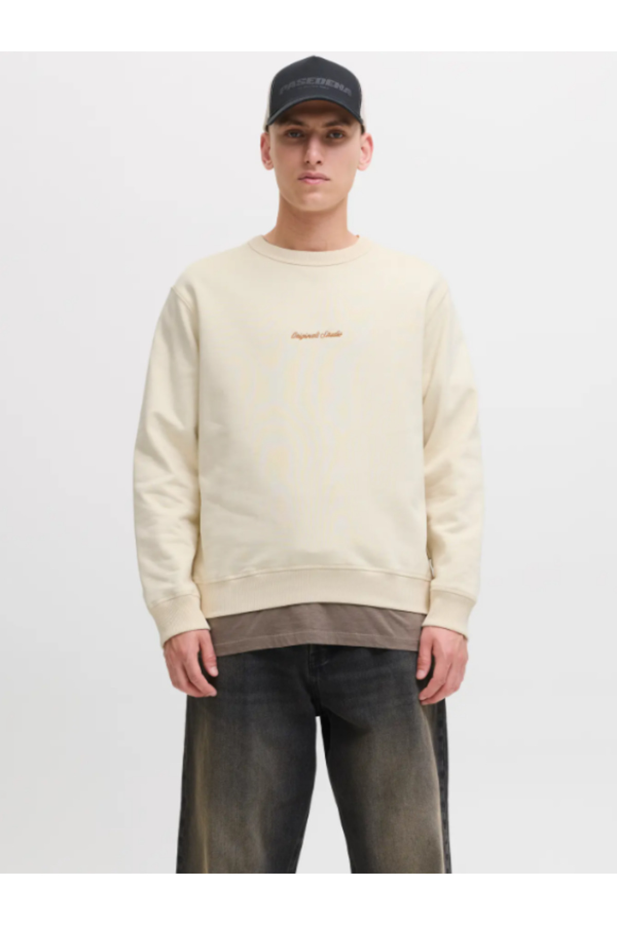 جک اند جونز عرق مردانه Jornorrebro Emb Sweat Crew Noos