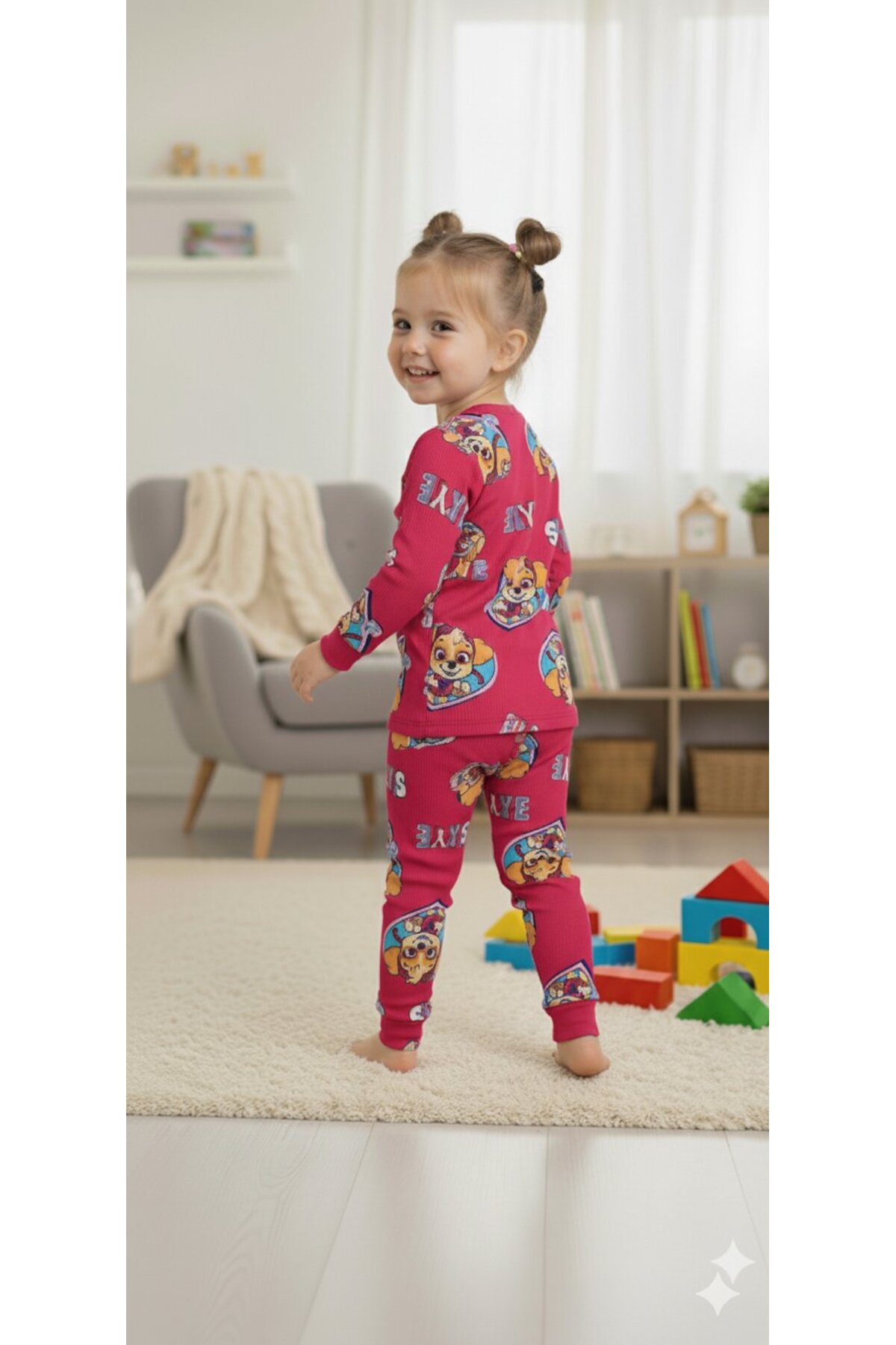 Yalçınoğlu Kids Kız Çocuk Pijama Takımı I Uzun Kollu Rahat Ev Giyim I Pamuklu - Yumuşacık Kız Çocuk Takım fotoğrafı 5 (önizleme)