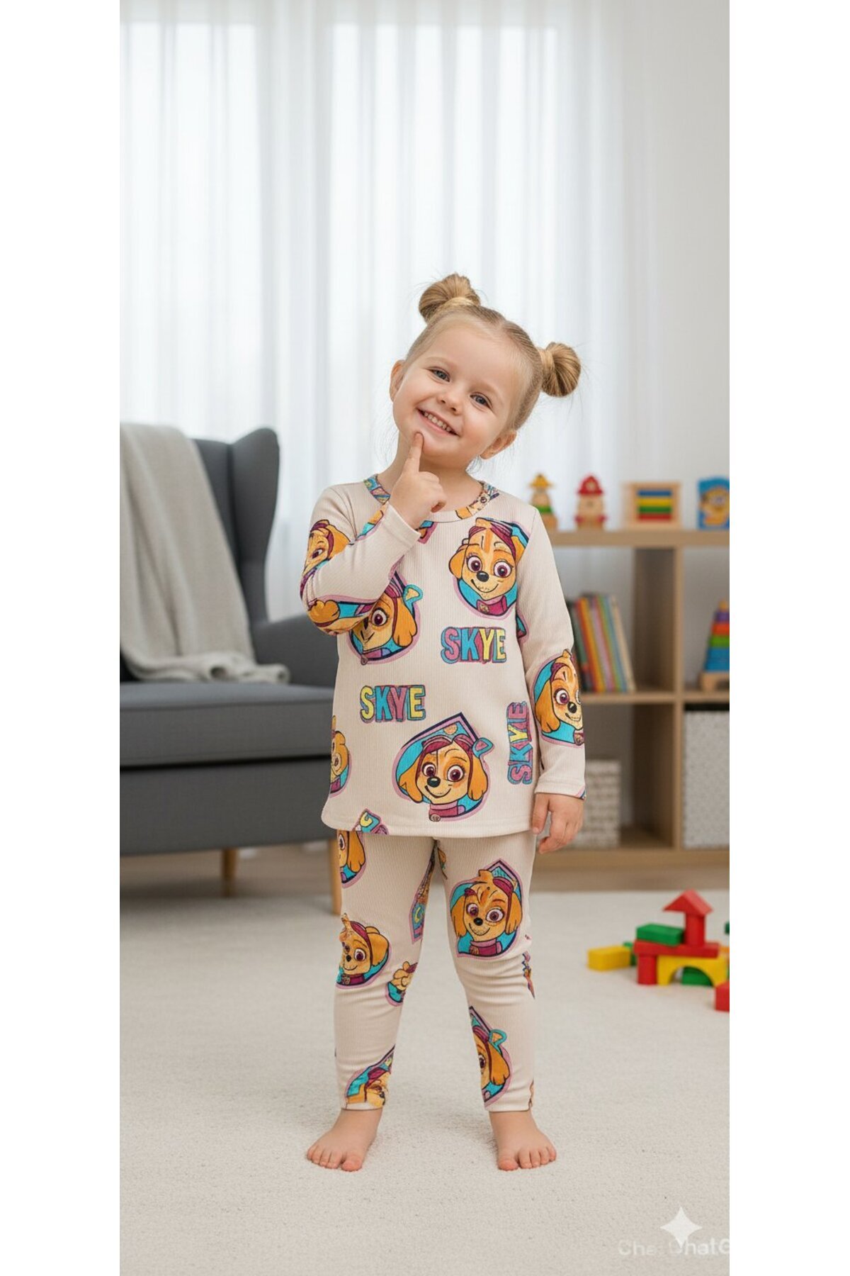 Yalçınoğlu Kids Kız Çocuk Pijama Takımı I Uzun Kollu Rahat Ev Giyim I Pamuklu - Yumuşacık Kız Çocuk Takım fotoğrafı 5 (önizleme)