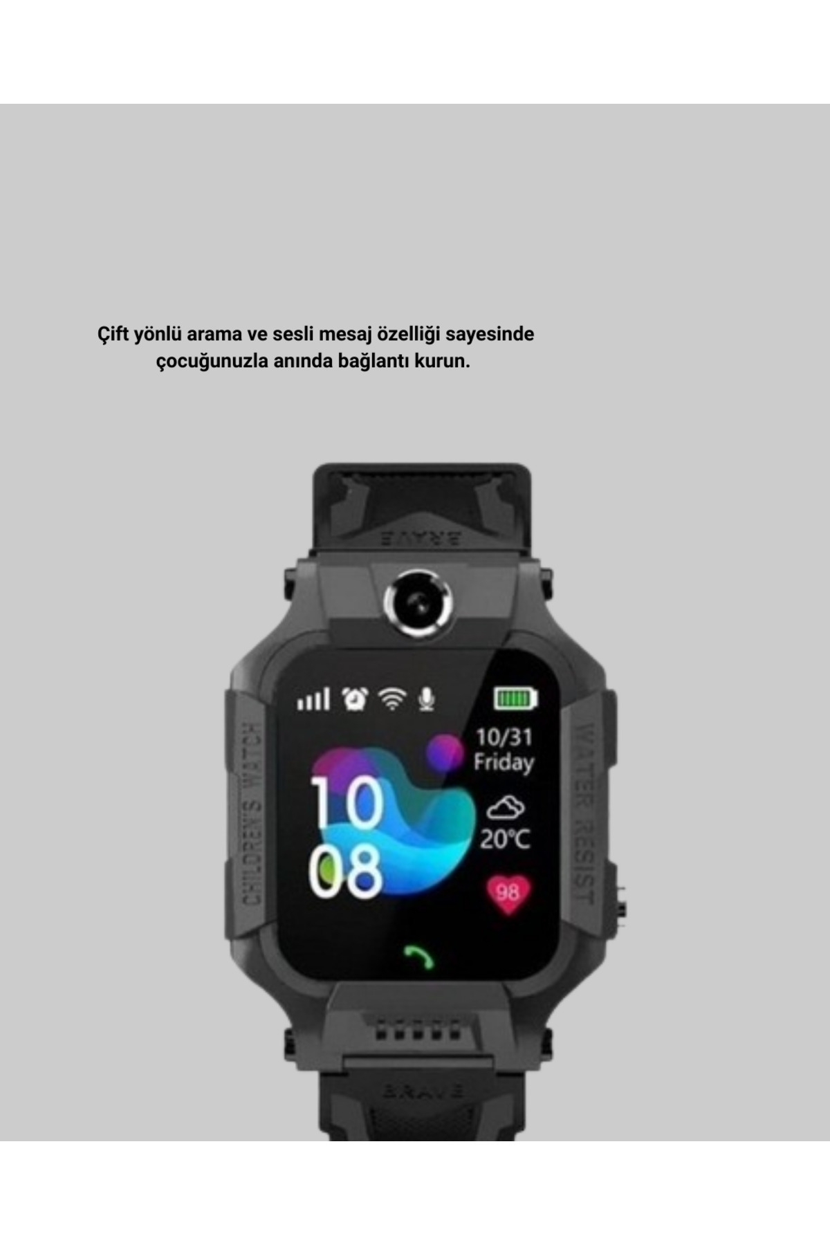 BRF YoncaOutletSell S10 Siyah Akıllı Çocuk Saati Anlık Konum Takibi ve Rota Geçmişi 1045704 fotoğrafı 2 (önizleme)