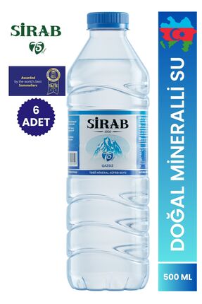 SİRAB Doğal Mineralli Su Qazsız 500 ml 6 Adet