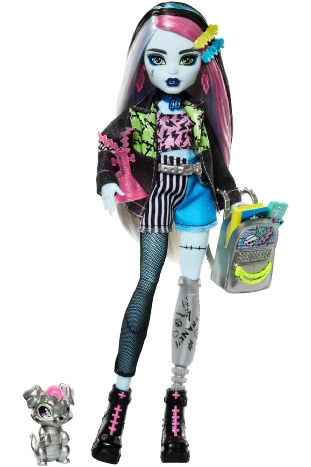 MONSTER HIGH FRANKIE STEIN™ Bebek Evcil hayvanı Watzie ve aksesuarlarıyla HXH73