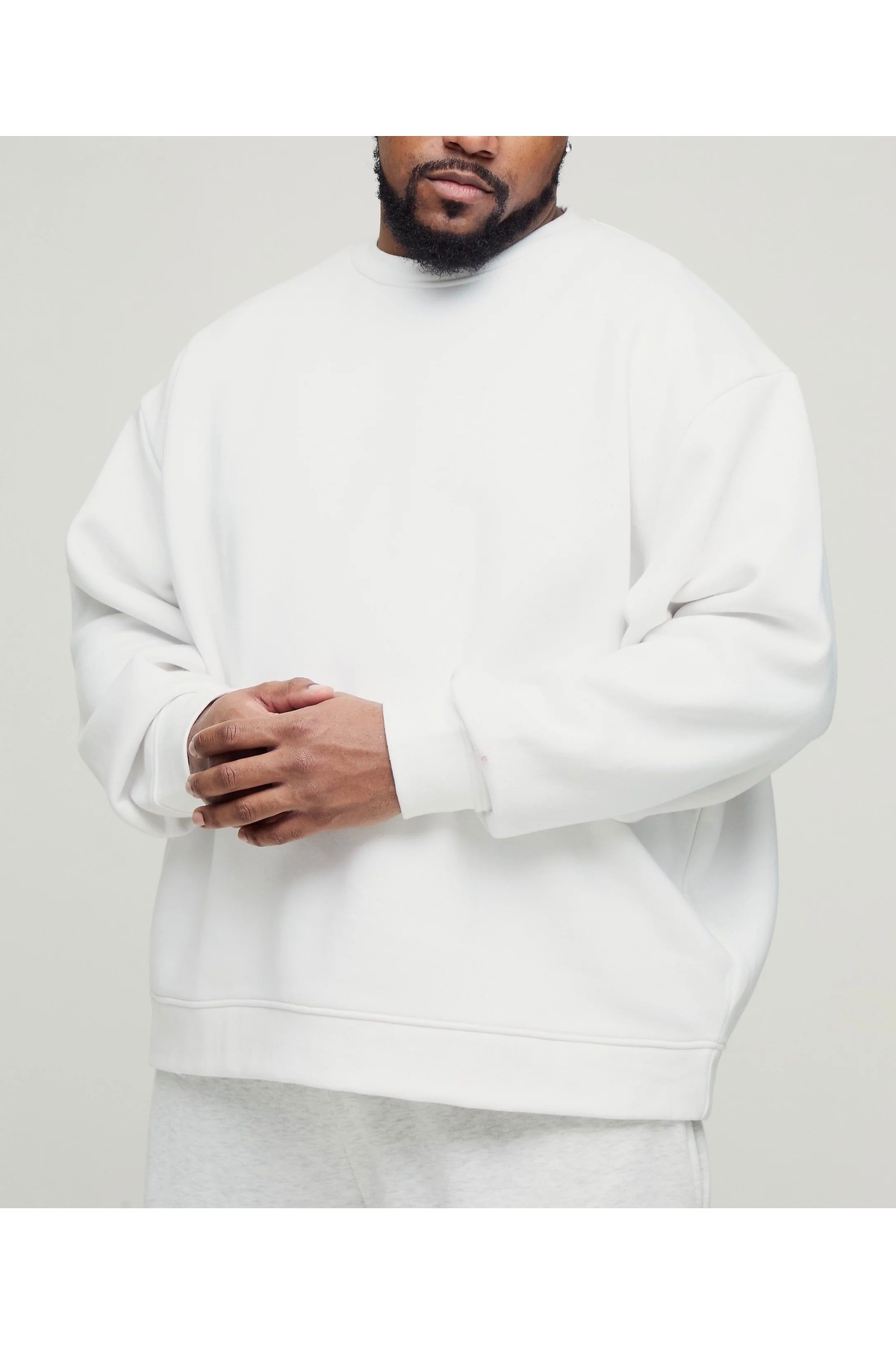 Gül Büyük Beden Üç İplik Kumaş Erkek Eşofman Takımı Rahat Konforlu Uzun Kollu