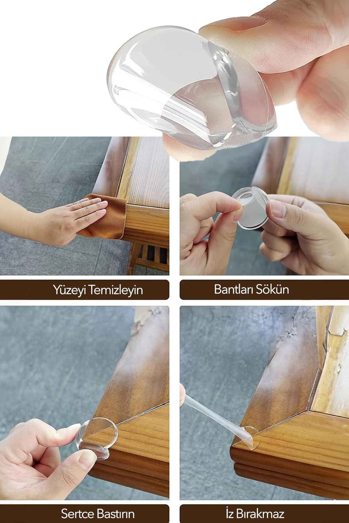 TechnoStation Bebek Güvenliği için Mobilya Köşe Koruyucu Keskin Masa Kenarları Kaplamak için 4Lü fotoğrafı 4 (önizleme)
