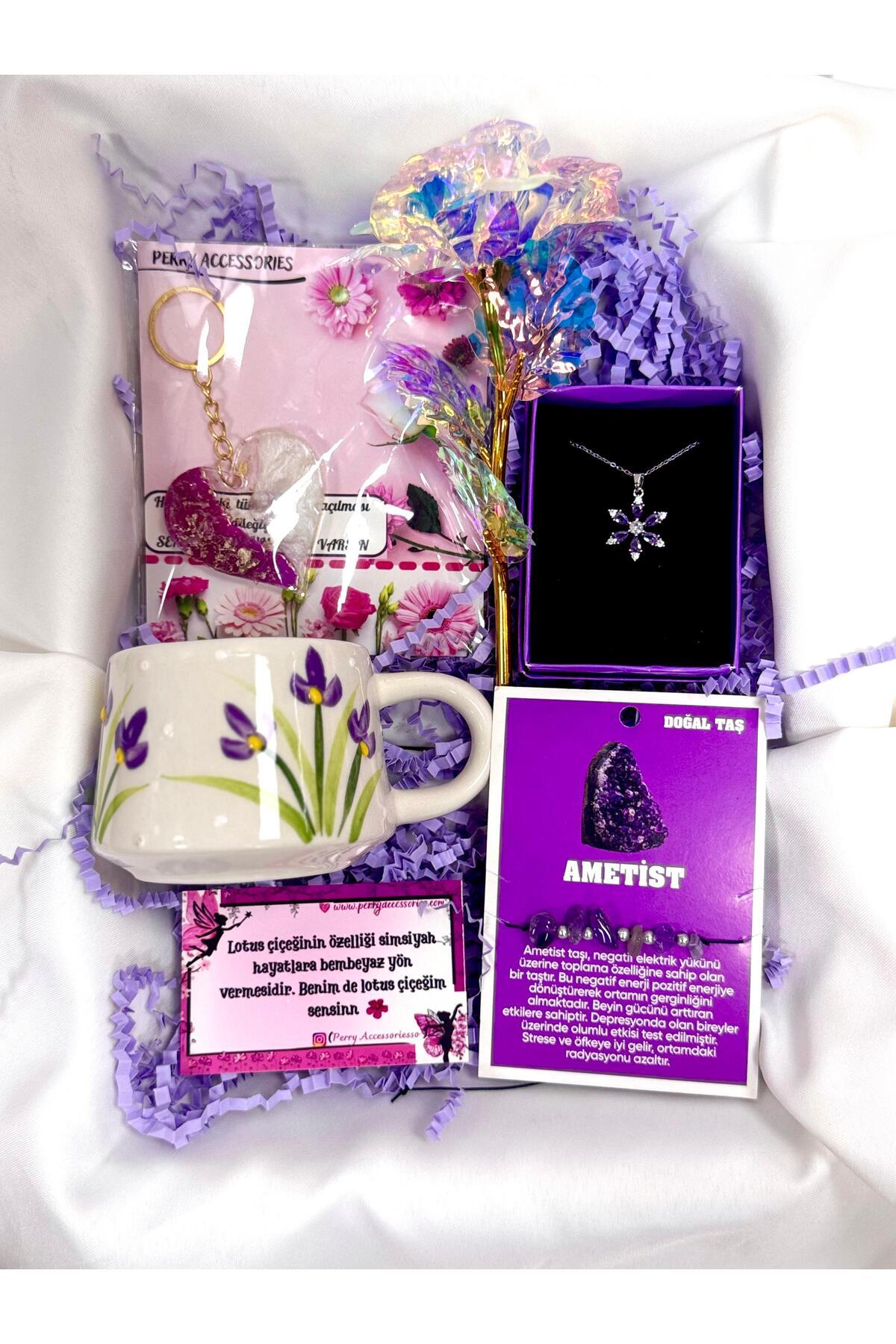 perry accessories kararmaz çelik lotus kolye ,lotus kupa,kalp anahtarlık,doğal taş bileklik ve sonsuzluk gülü hediye
