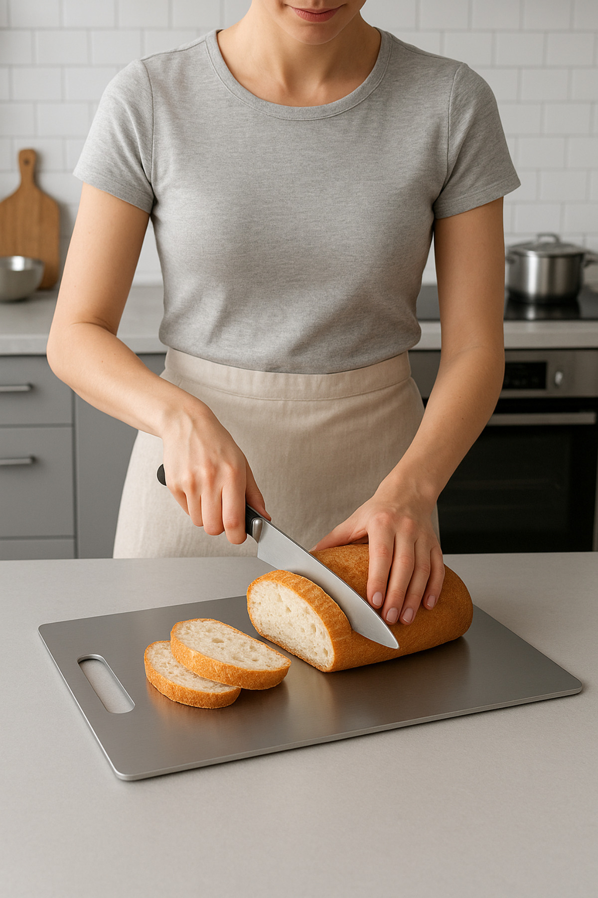stonesteps Paslanmaz Çelik Kesme Tablası Paslanmaz Çelik Mutfak Kesme Tahtası 30 x 18