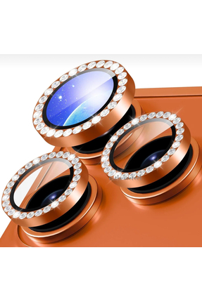 SOLİD CASE iPhone 17 Pro Max / 17 Pro Uyumlu Kozmik Taşlı Çerçeveli Cam Kamer...