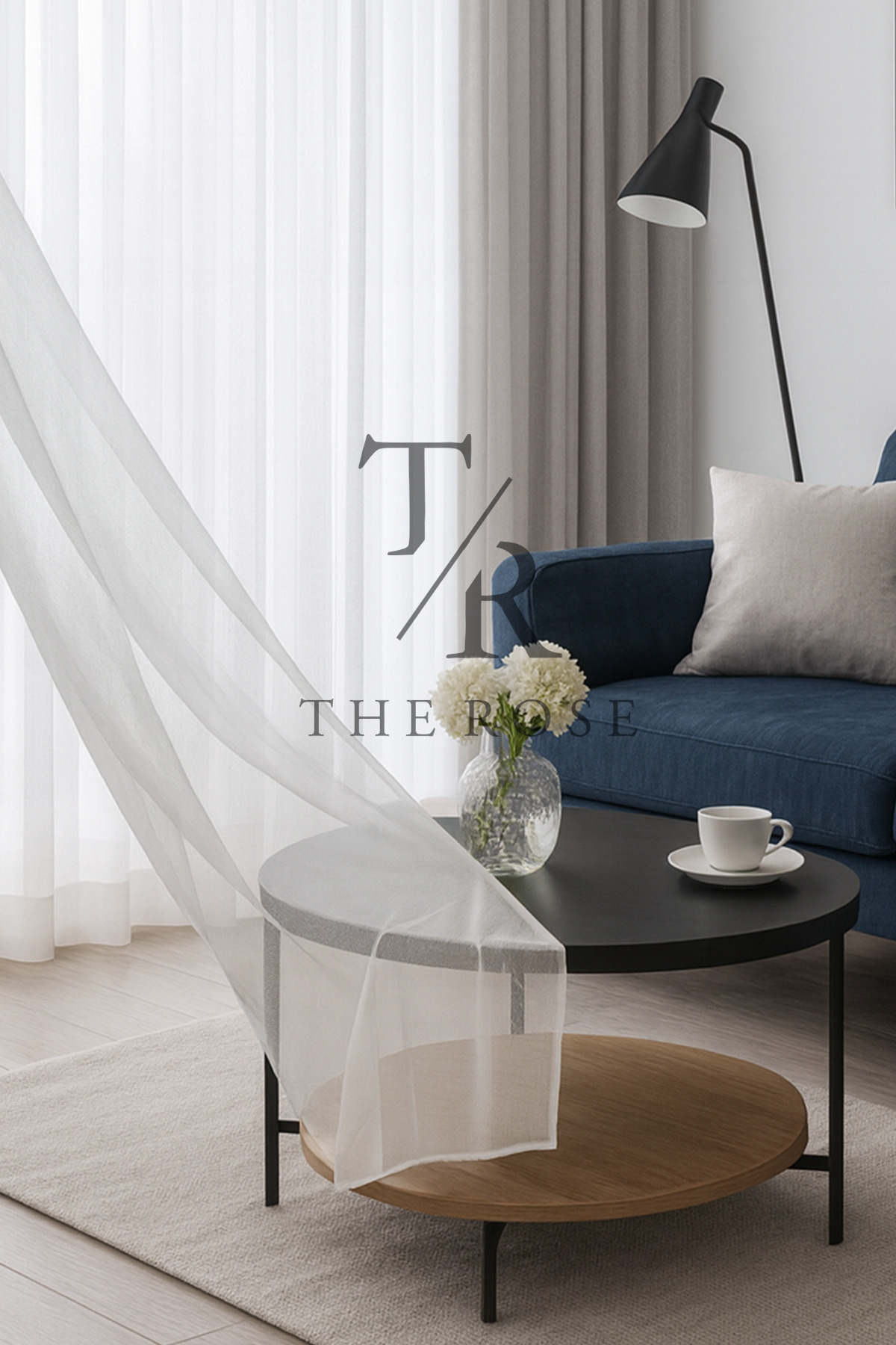 The Rose Düz Tül Perde, Sık Pile, Düz, Sade, Tül Perde, Kornişli, Modern, Kırışmaz, Ütü İstemez