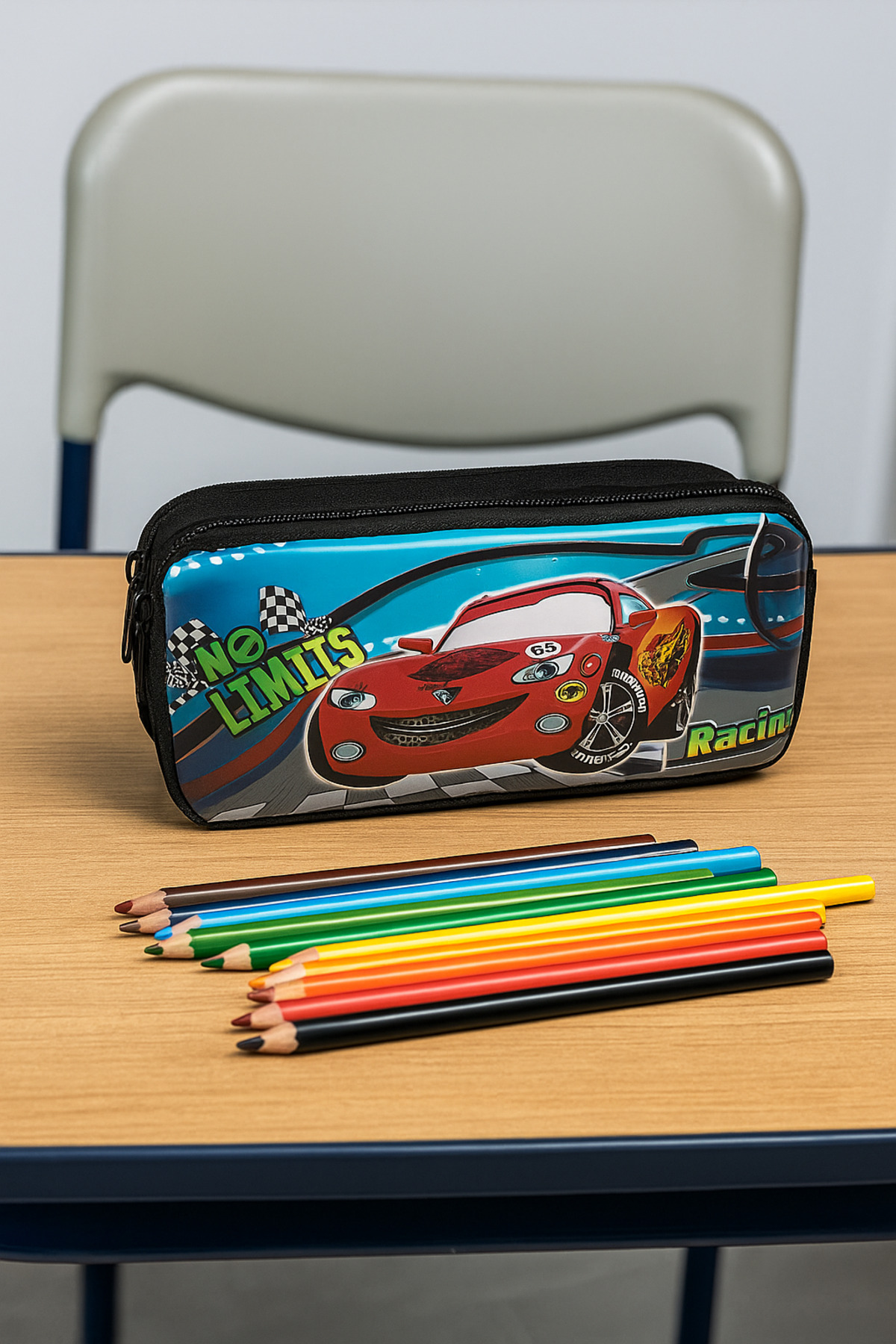 SOSYETEZGAHI Kalemlik Cizgi Film Kahramanlı Araba Batman Model 2 Bölmeli Tasarım