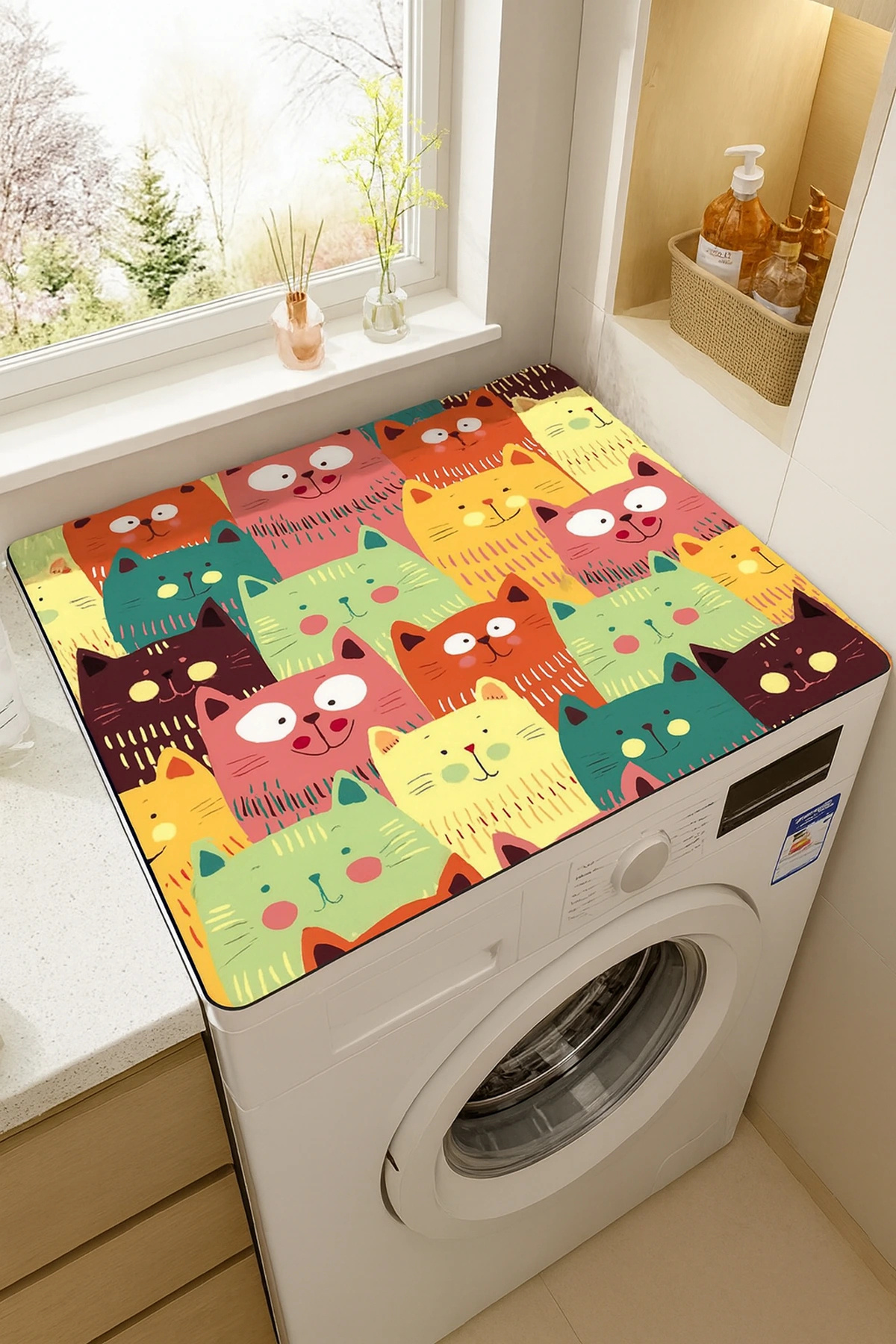 Valerine Life Çamaşır ve Kurutma Makinesi Üstü Düzenleyici Matı Örtüsü Kaymaz Sıvı Geçirmez 27251015