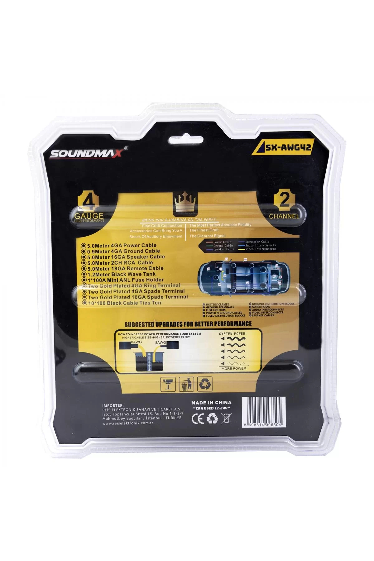 Genel Markalar Sx-awg42 Anfi Kablo Seti Wire Kit 4ga - Fiyatı