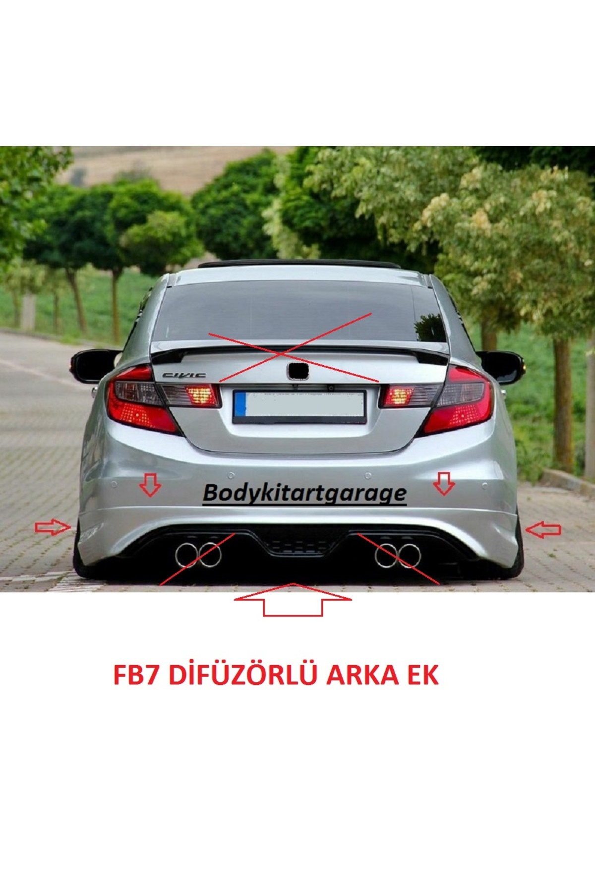 Bodykitartgarage FB7 ARKA CUSTOM EK(BOYASIZ)FİBERGLASS