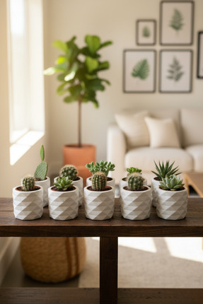 decoronay 10’lu Dekoratif Mini Saksı Seti – Sukulent & Kaktüs İçin Şık Saksılar