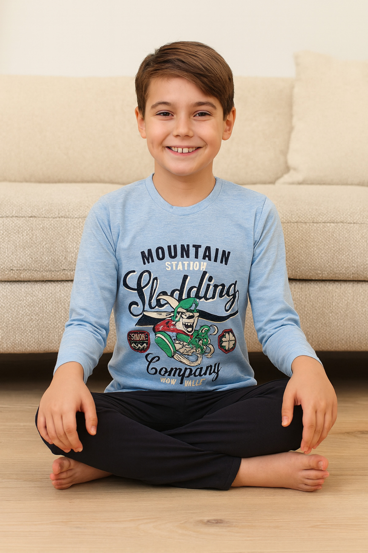 Tenra Erkek Çocuk Pijama Takımı %100 Pamuk fotoğrafı 2 (önizleme)