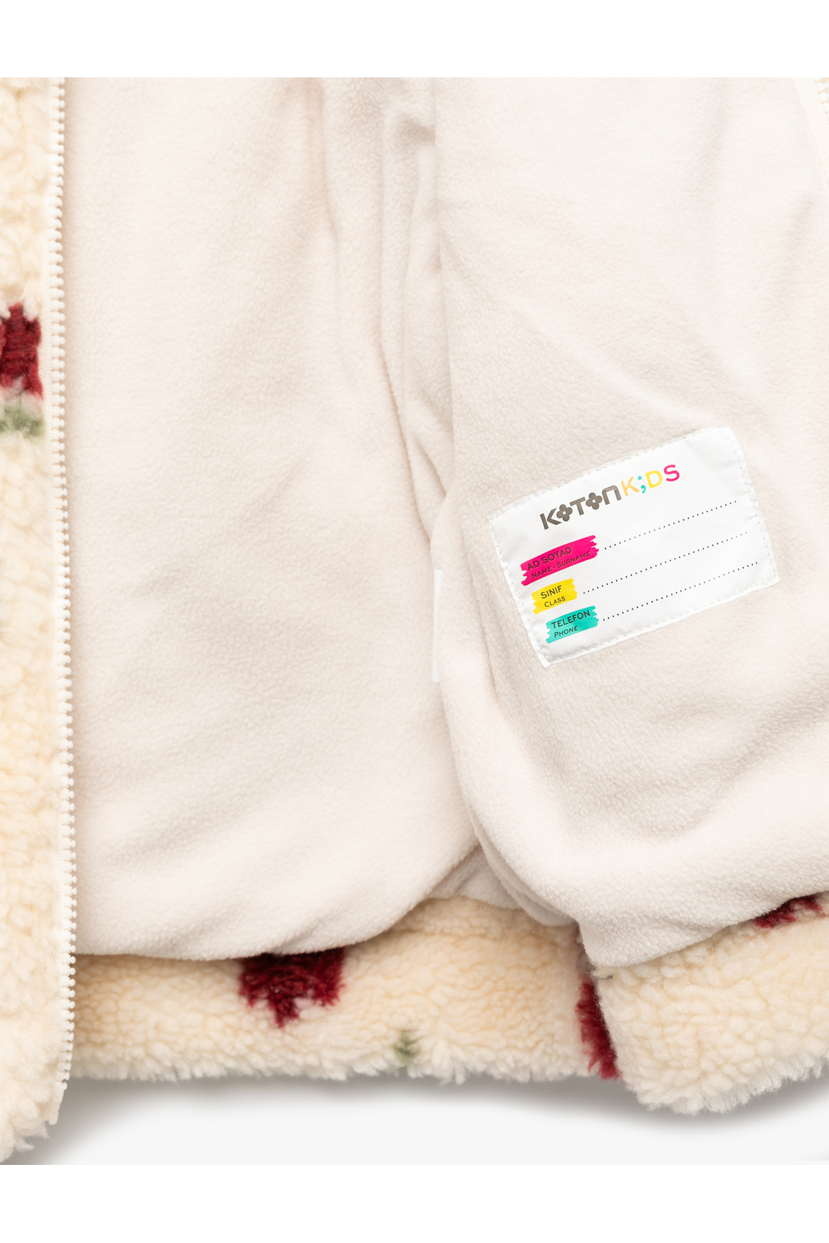 Koton Fermuarlı Dik Yaka Uzun Kollu Çiçekli Polar Ceket fotoğrafı 4 (önizleme)