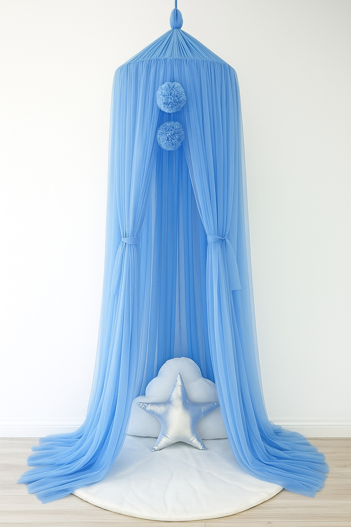 Bila Baby STQUEEN PLUS MAVİ TÜL CİBİNLİK SİNEKLİK GÖLGELİK BEBEK ÇOCUK ODA DEKORASYONU