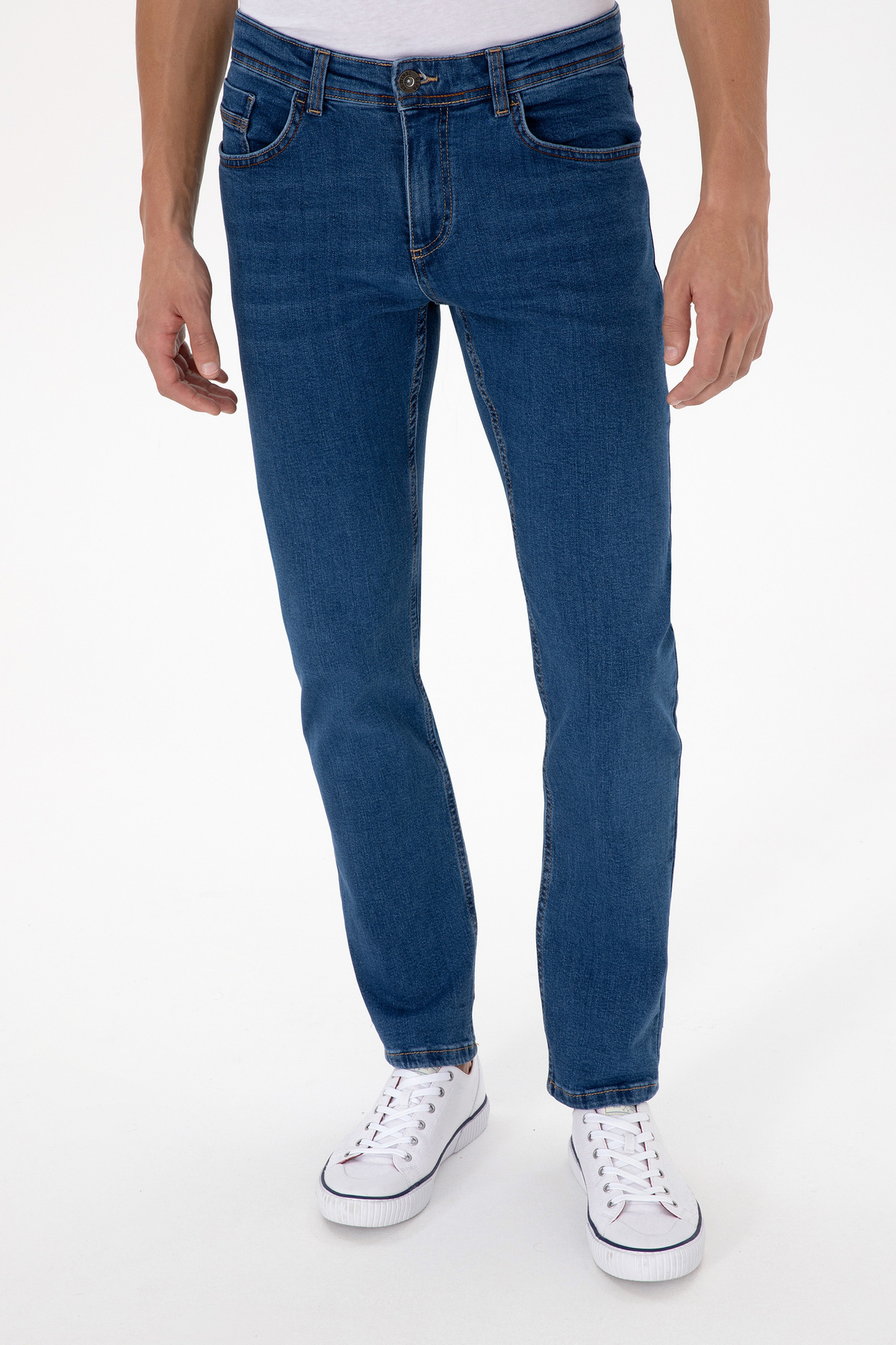 U.S. Polo Assn.  Erkek Mavi Slim Fit Jean Pantolon 50316540-DN0022 - Görsel 2