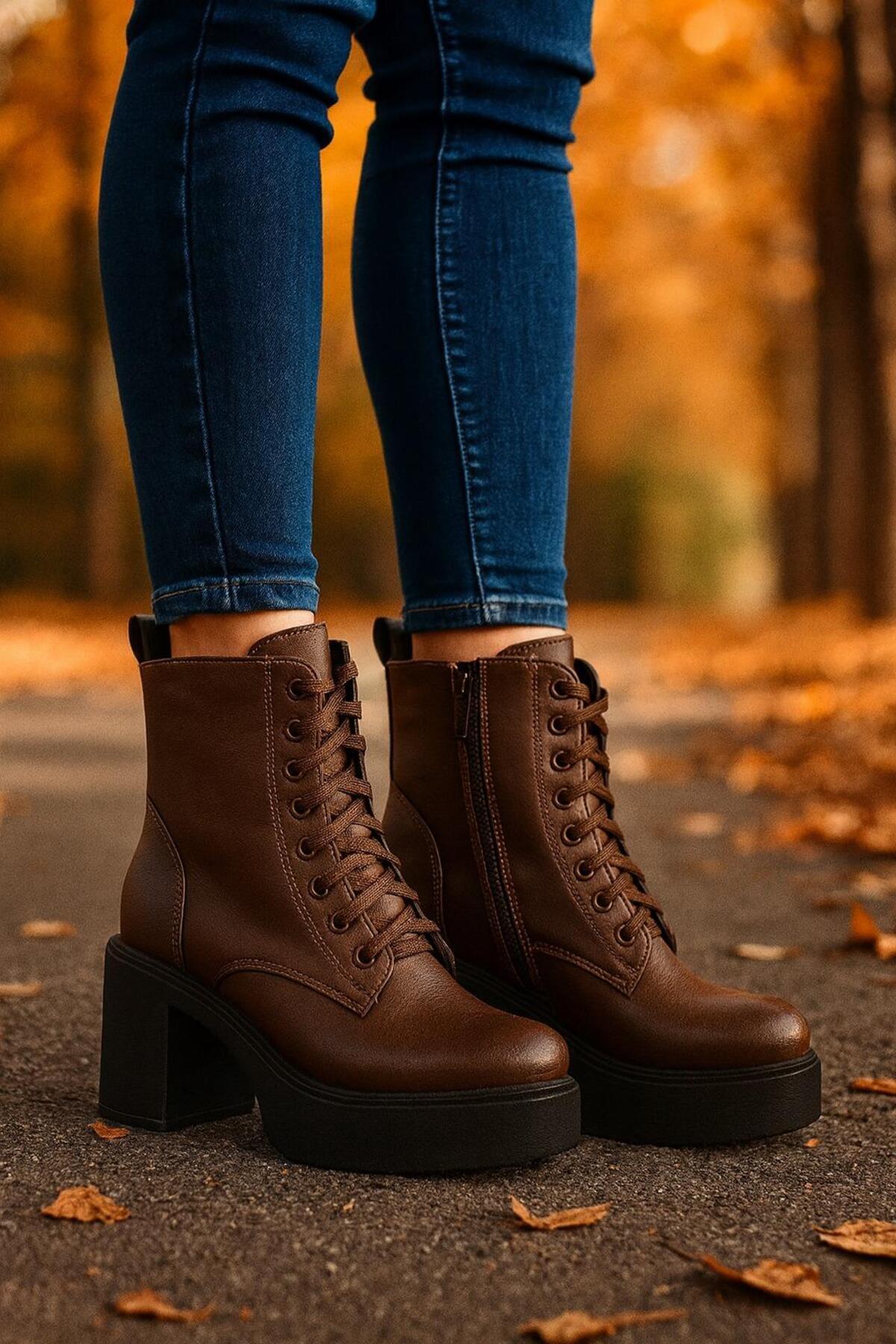 Kadın Bağcıklı Platform Topuklu Bot