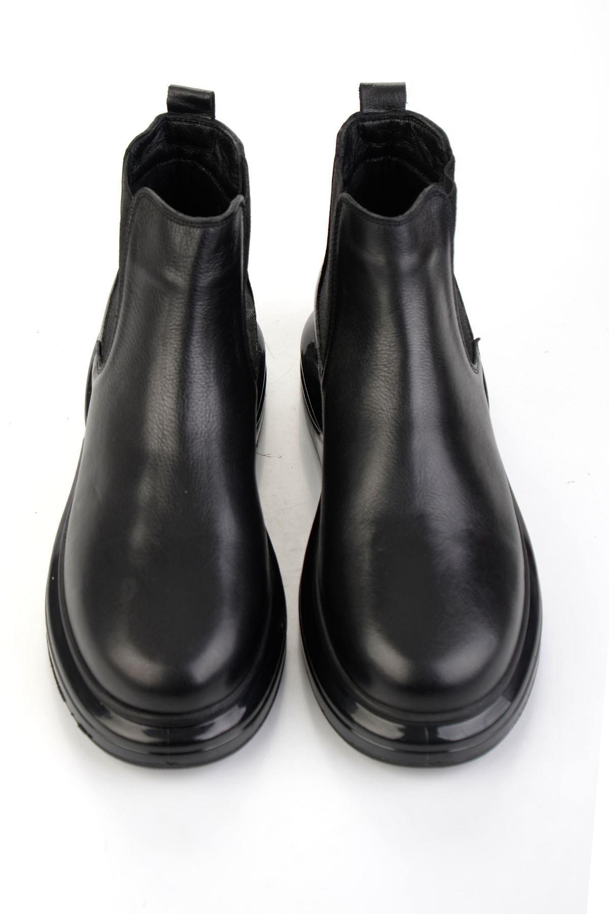 Bambi  Siyah Hakiki Deri Erkek Bot & Bootie E02811410043 - Görsel 4