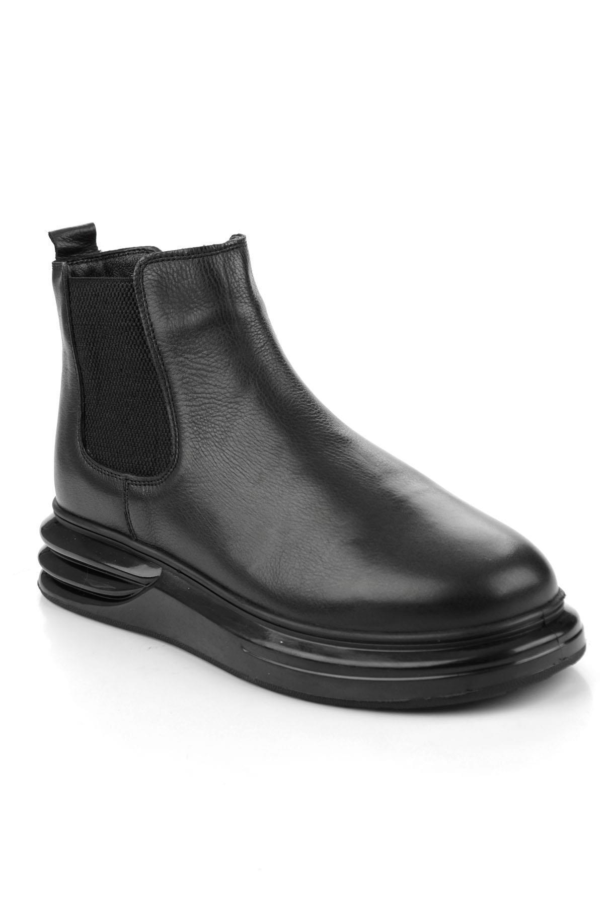 Bambi  Siyah Hakiki Deri Erkek Bot & Bootie E02811410043 - Görsel 2