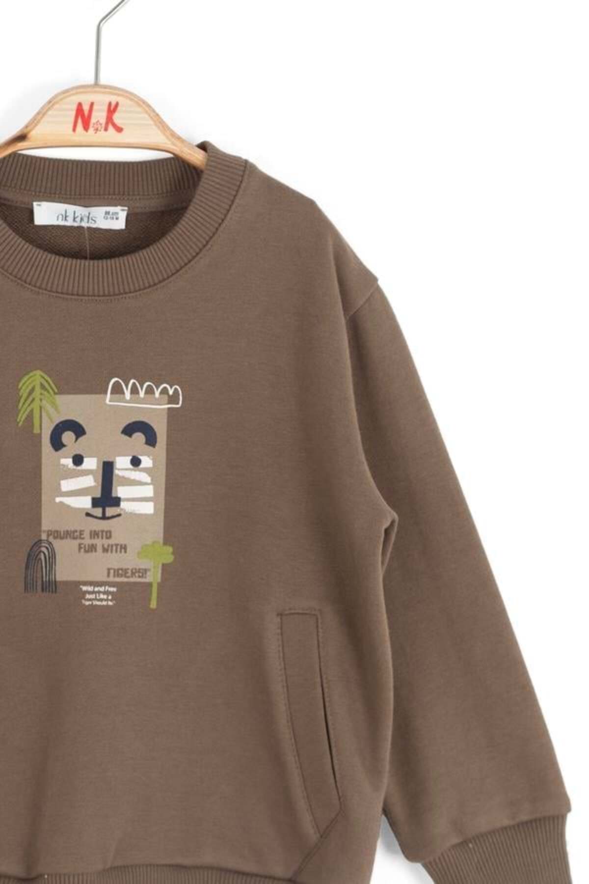 NK Erkek Bebek Wild Sweatshirt 1-4 Yaş Haki fotoğrafı 3 (önizleme)