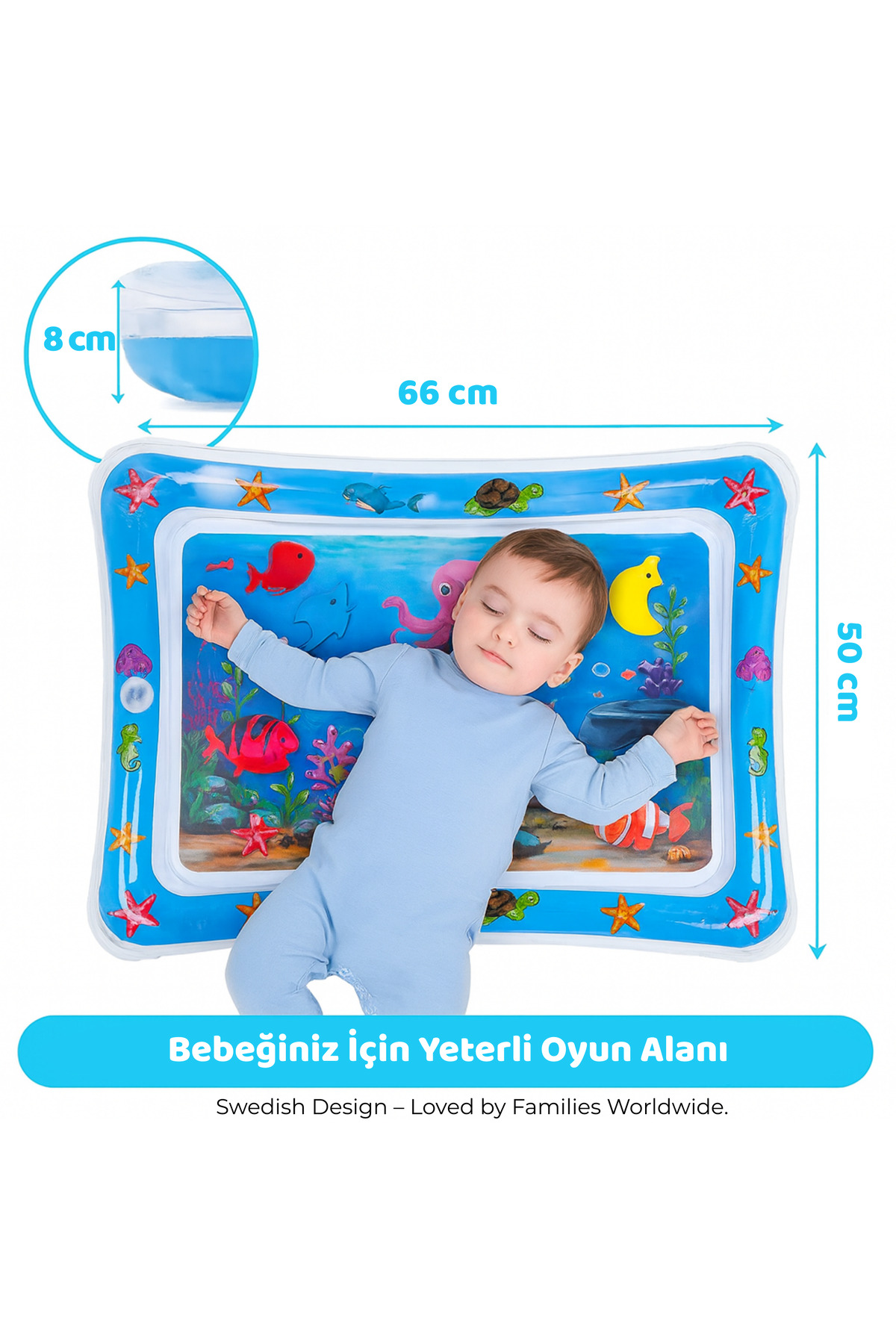 Sweden Baby Bebek Su Oyun Matı (Tummy Time) – Test Raporlu, Sızdırmaz ve BPA’sız fotoğrafı 3 (önizleme)